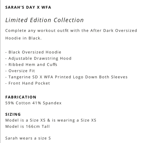 Sarah’s Day x White Fox Active After Dark Hoodie - Picture 2 of 6